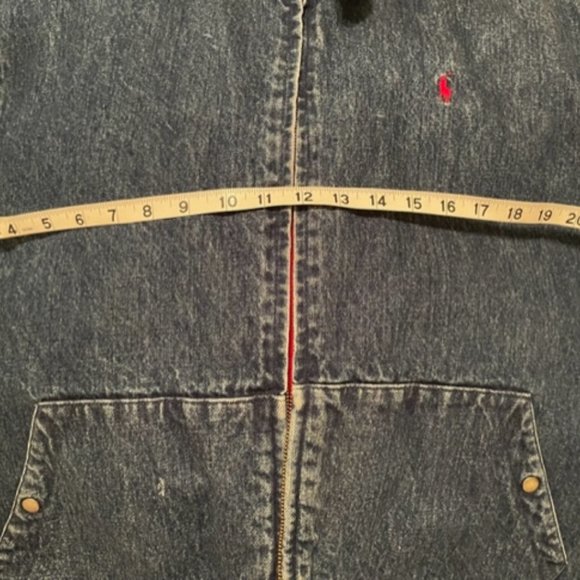 Vintage 80s Ralph Lauren Polo Denim Jacket Red Lining USA Mens Large L Bomber - Picture 15 of 16